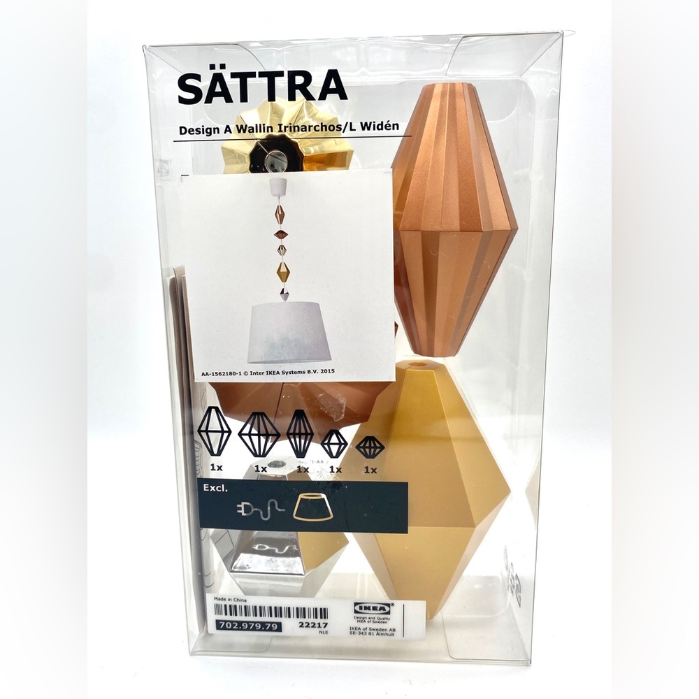 Ikea Sattra Accessory Hanging Lamp Cord 22217 5pc Set in package -Discontinued